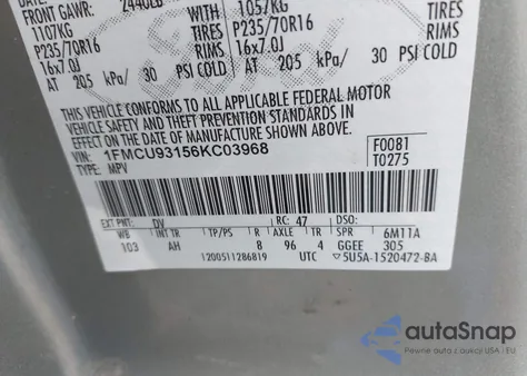 2006 Ford Escape Xlt/Xlt Sport из США, поврежденный, VIN 1FMCU93156KC03968